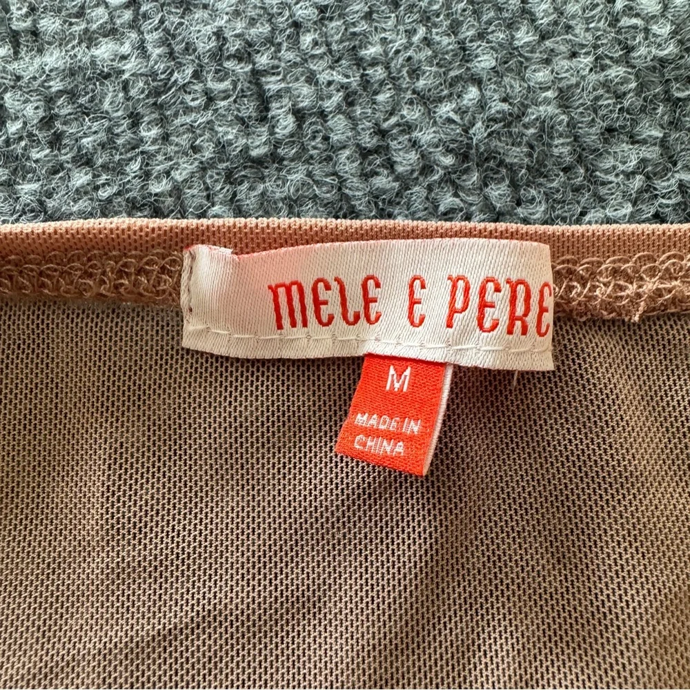 Mele e Pere Lace Bralette Nude Blush Floral Adjustable Strap NWT M